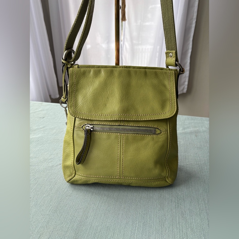 Fossil Green Leather Crossbody Bag